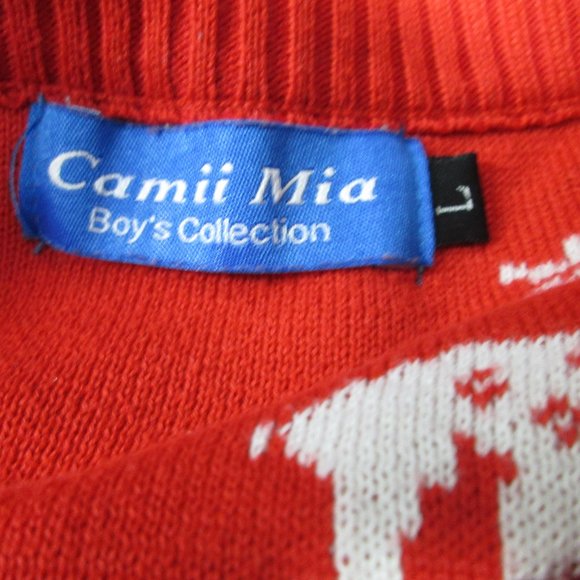 Camii Mia Boys Christmas Holiday Sweater Jumper Reindeer  Size Sz Large Lg L - Picture 8 of 8